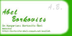 abel borkovits business card